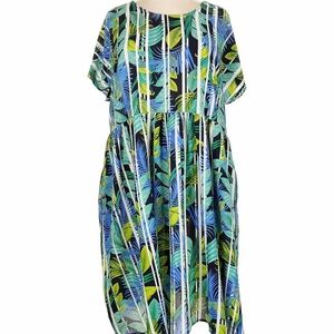Tropical Leaf Print Dress Loralette Plus Size